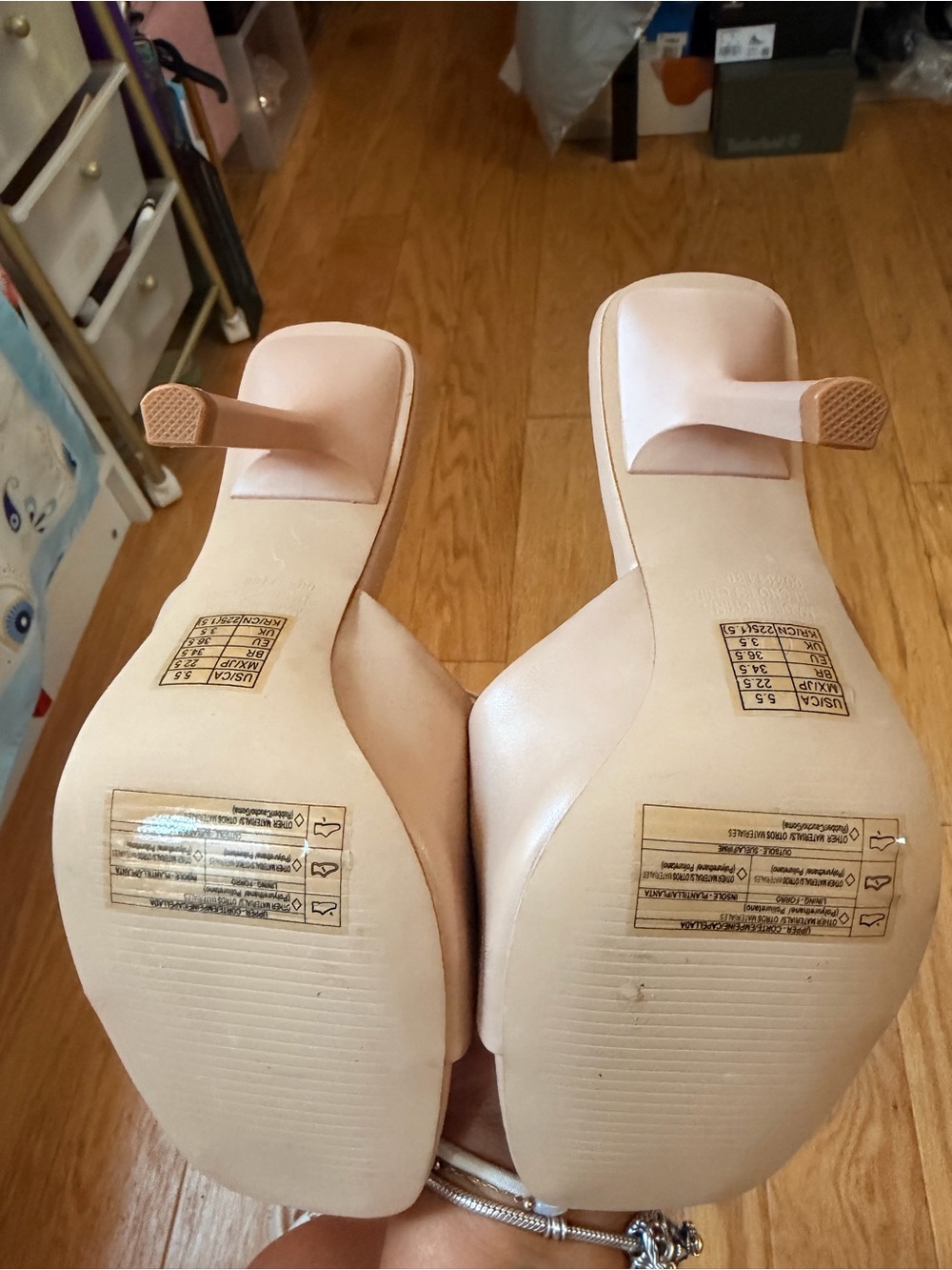 Forever 21 Blush Square-Toe Slide Heeled Mules - Picture 3 of 5